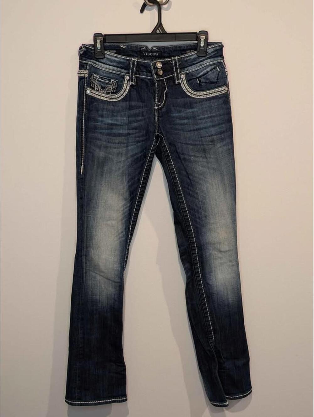 Vigoss The Chelsea Bootcut Jeans Size 3/4 White Stitching